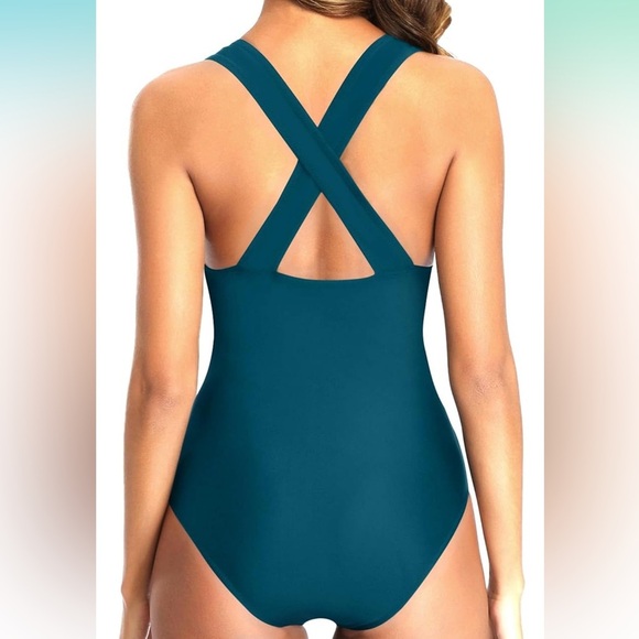 Teal Women's One-Piece Swimsuit - Picture 4 of 4